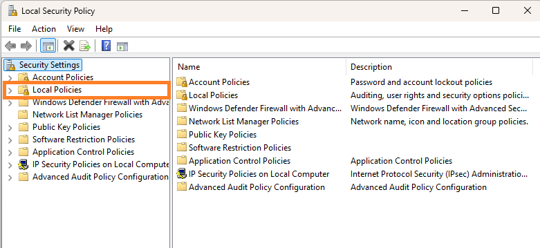 Local Security Policy