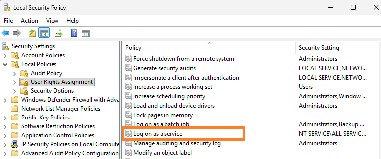 Log on as a Service